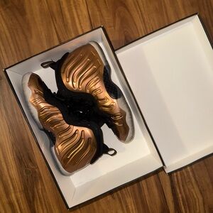 Nike Boy's 6Y Metallic Copper and Black Foamposite Shoes